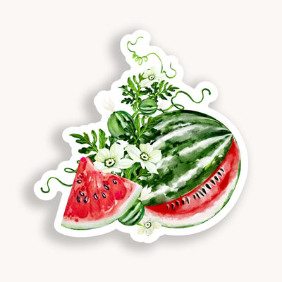 Green Flowers Watermelon Stickers (8 designs)