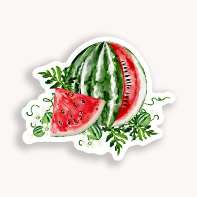 Green Flowers Watermelon Stickers (8 designs)