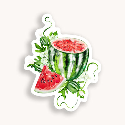 Green Flowers Watermelon Stickers (8 designs)