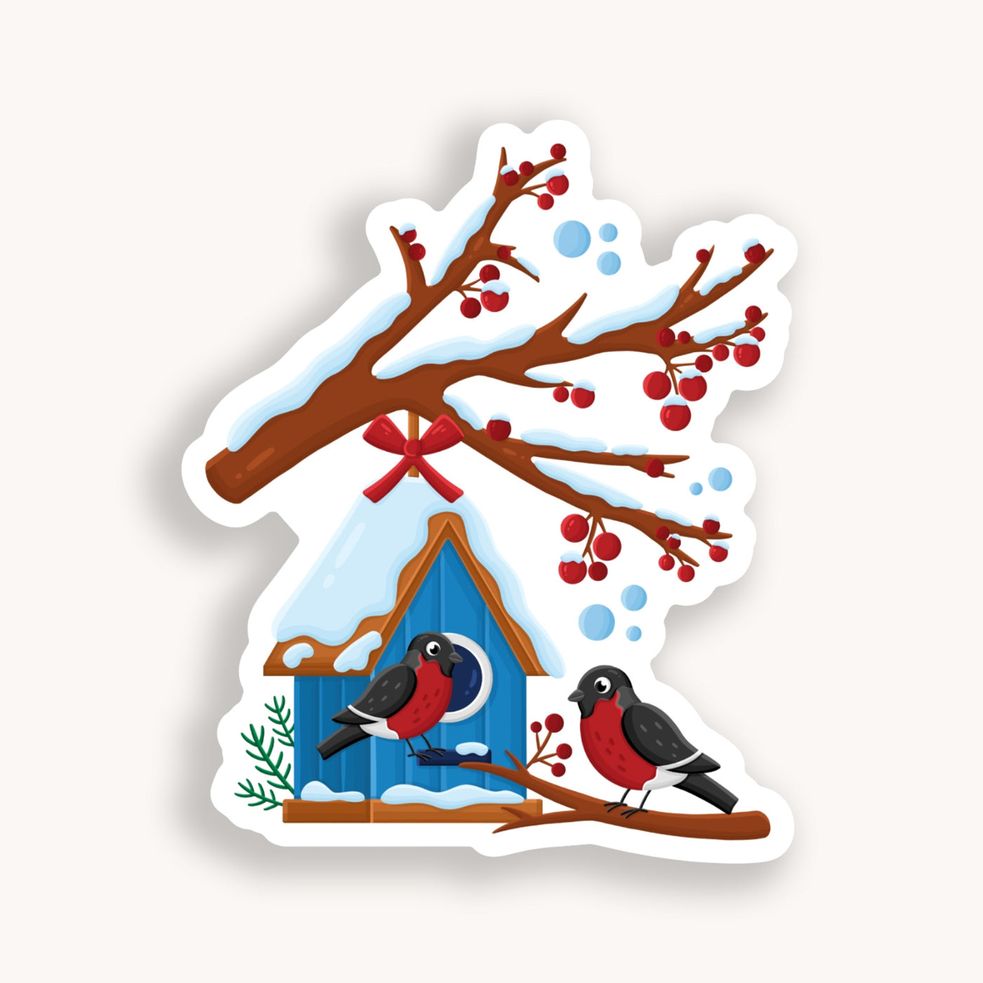 Winter Birdhouse Sticker