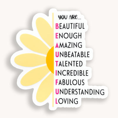 You are beautiful vinyl sticker by Simpliday Paper, Olga Nagorna.