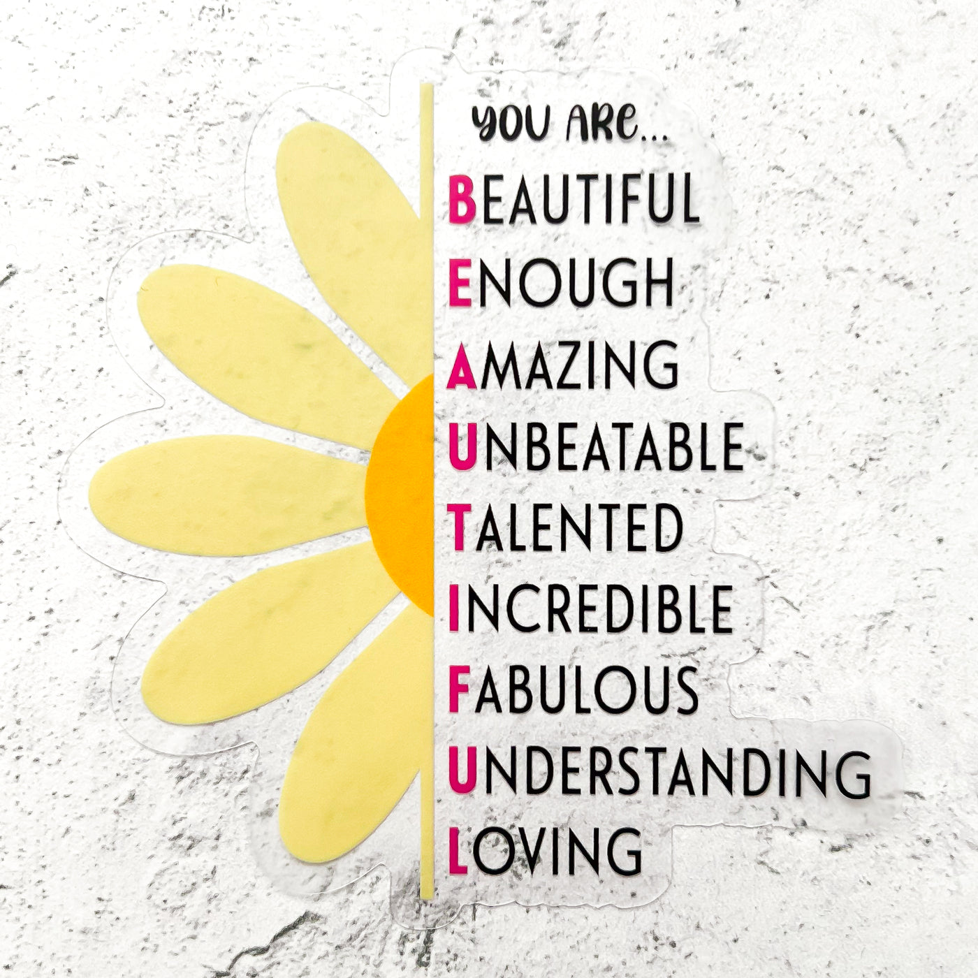 You are beautiful vinyl sticker by Simpliday Paper, Olga Nagorna.