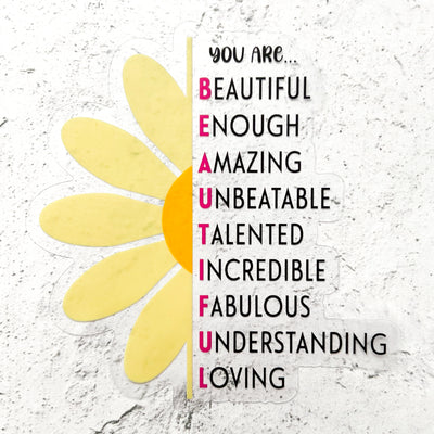 You are beautiful vinyl sticker by Simpliday Paper, Olga Nagorna.